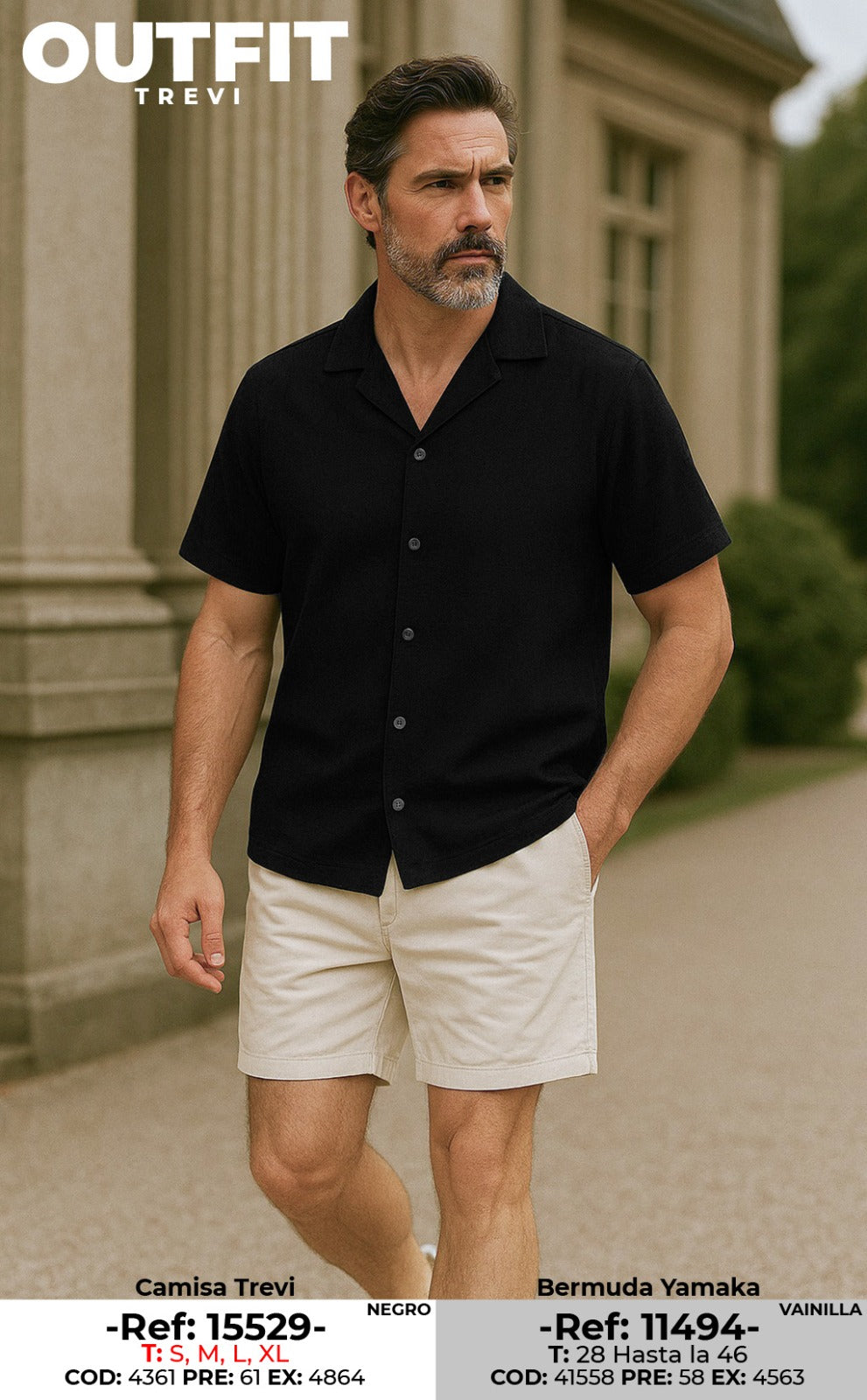 camisa trevi negro hombre