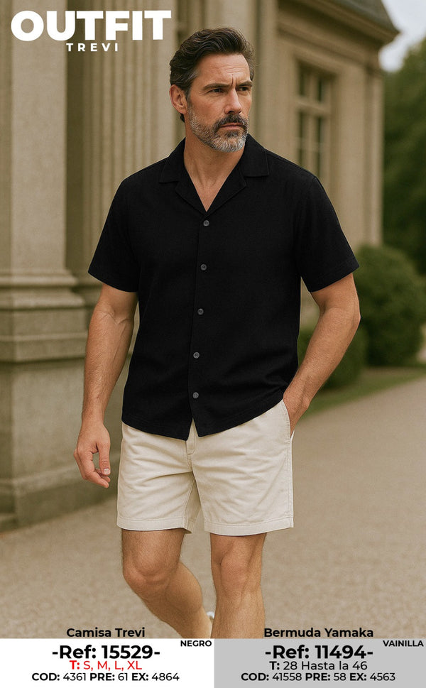 camisa trevi negro hombre