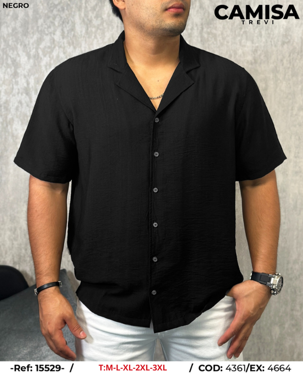camisa trevi negro hombre