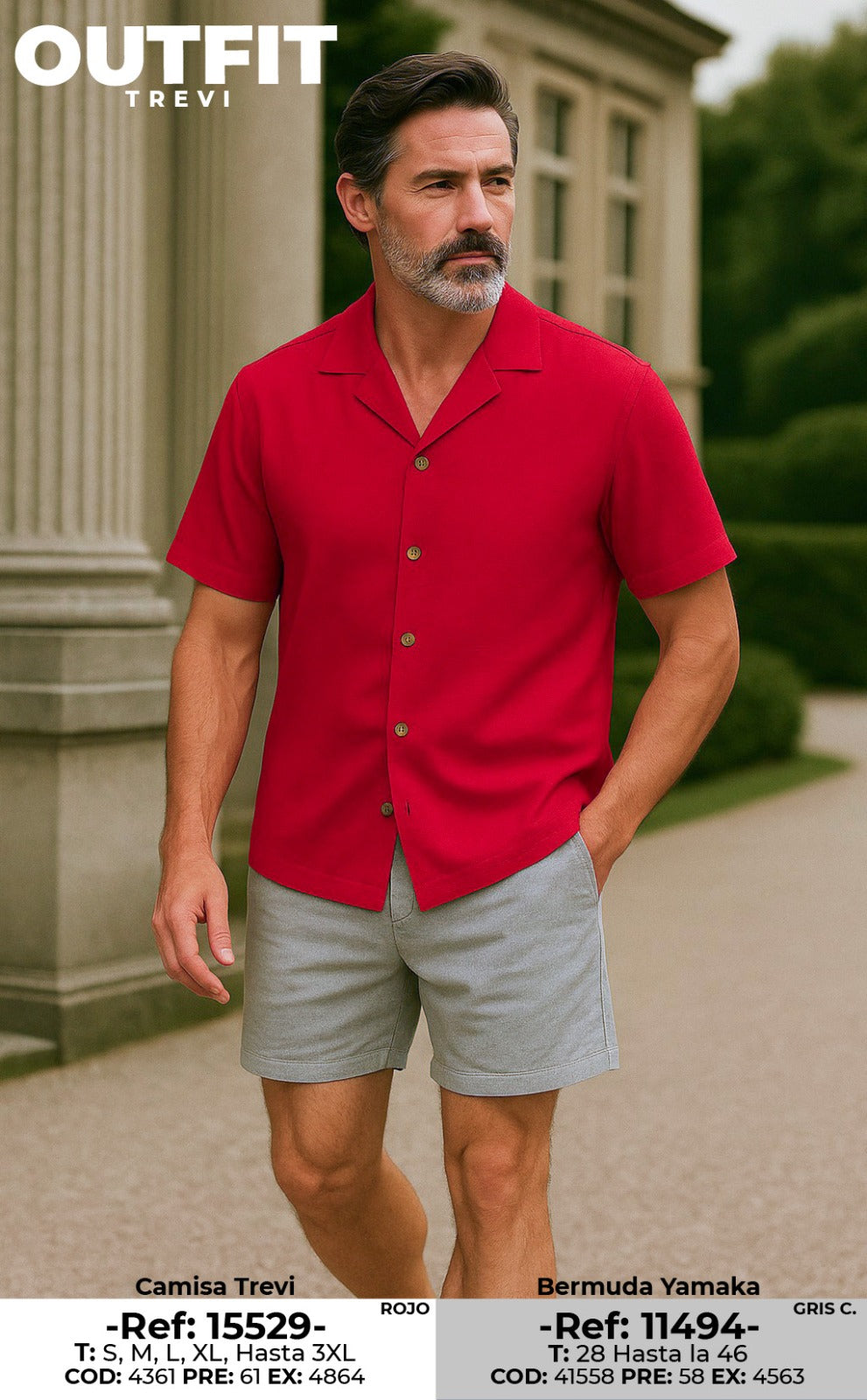 camisa trevi rojo hombre