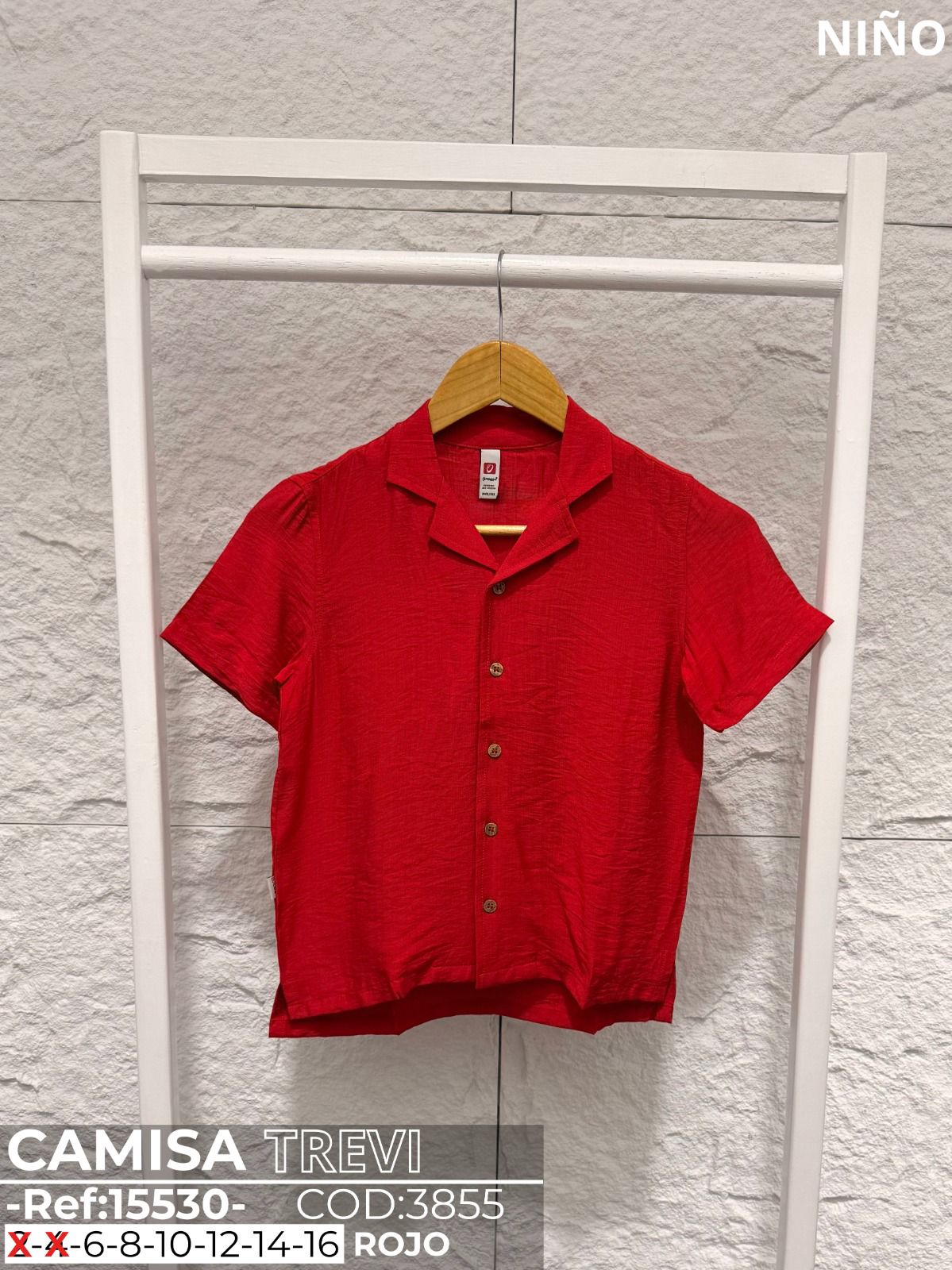 camisa trevi rojo niño