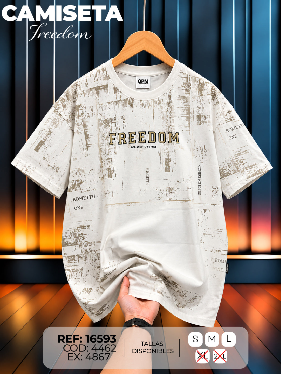 camiseta freedom hand