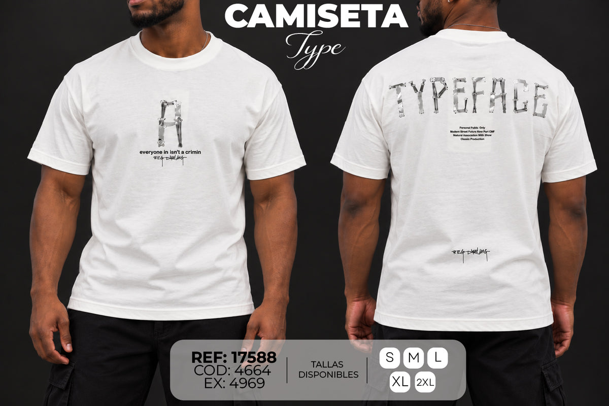 camiseta type hombre