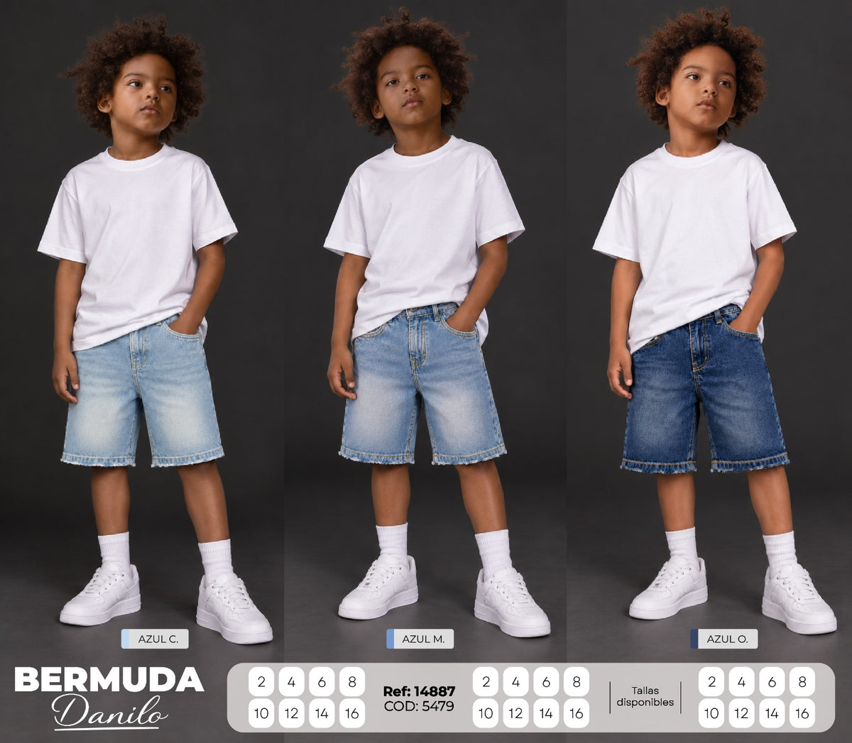 bermuda danilo azules collage niño
