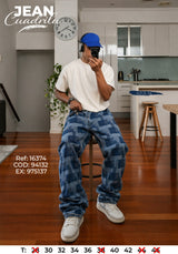 jean baggy cuadrilu hombre