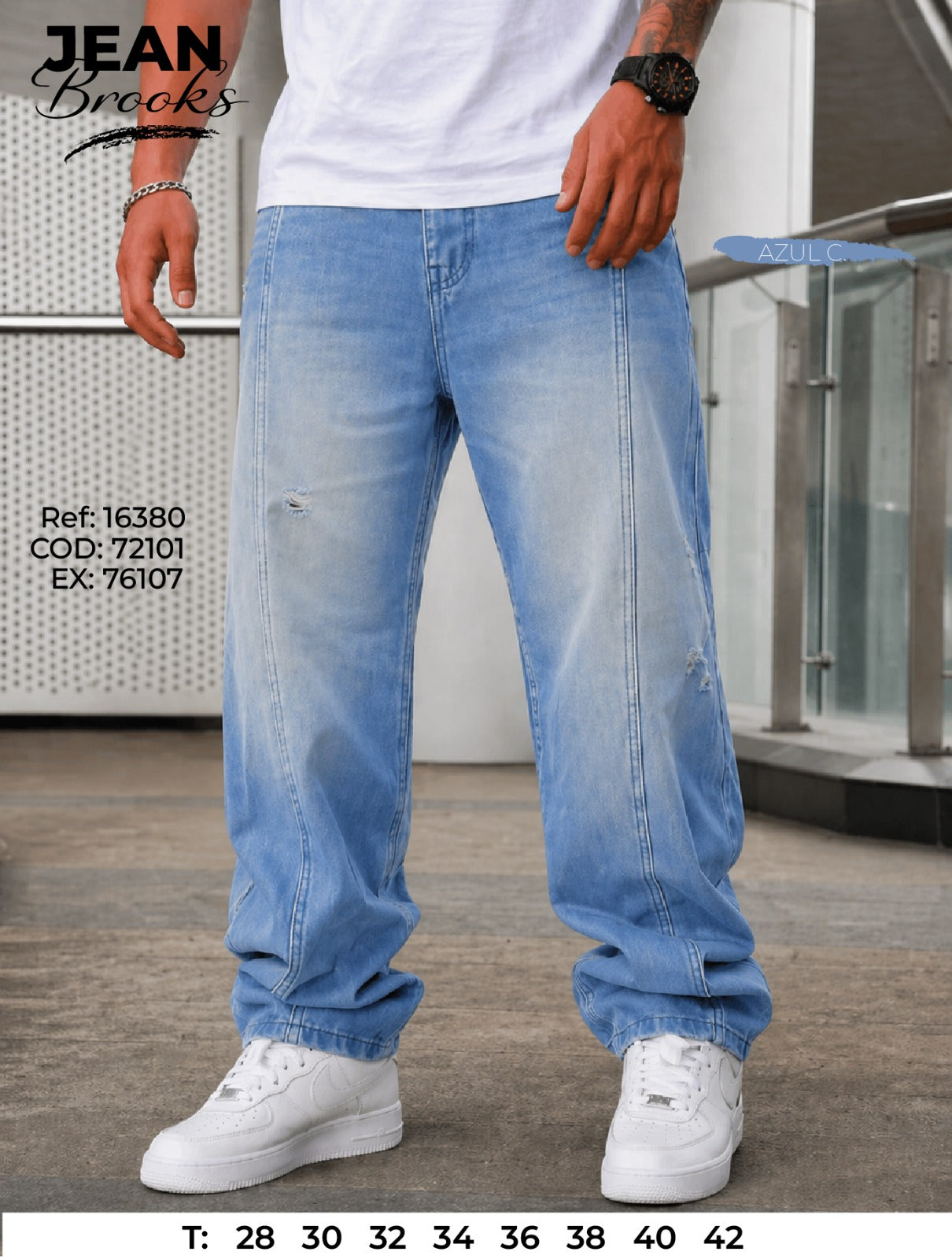 jean baggy brooks azul c hombre