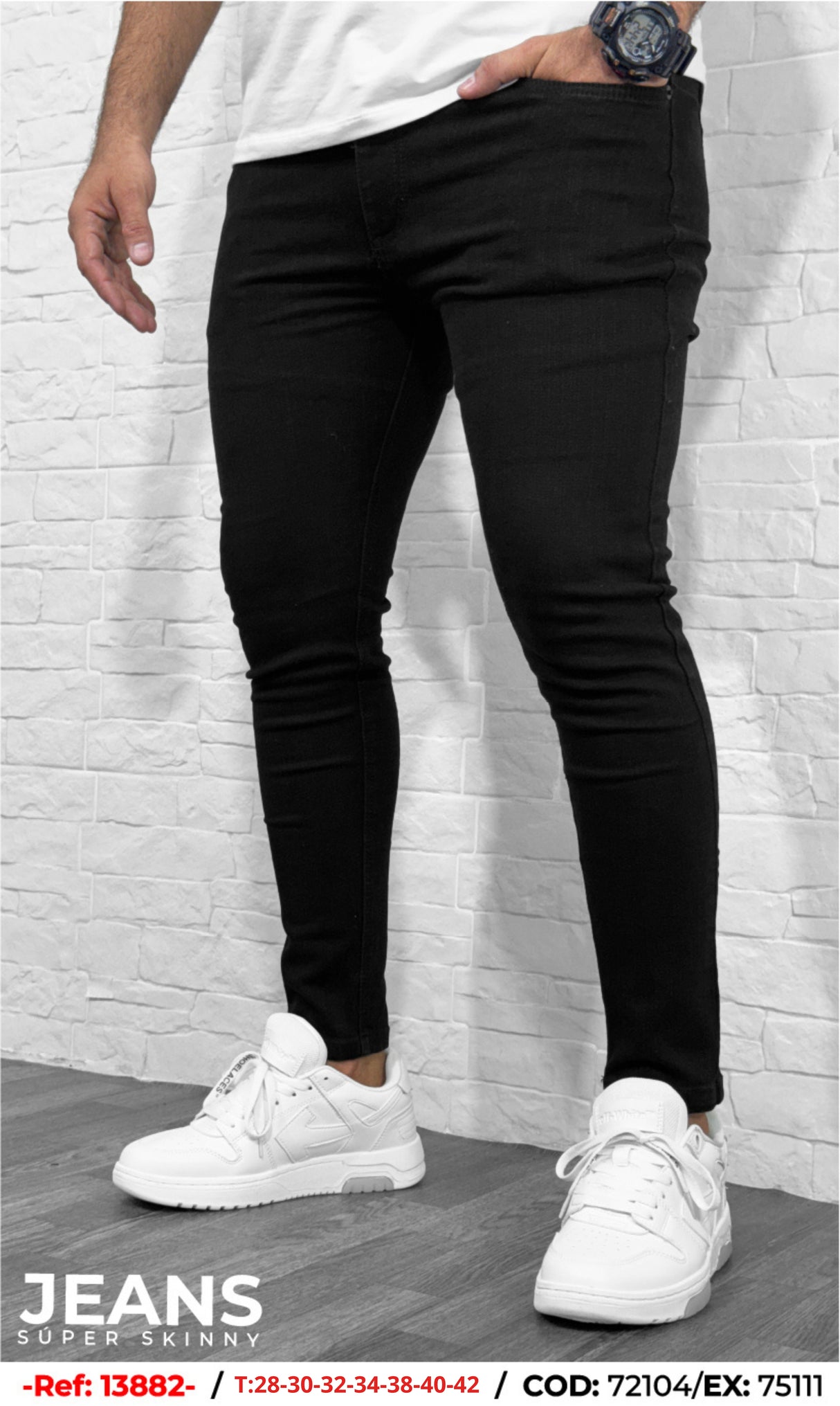 jean super skinny negro hombre