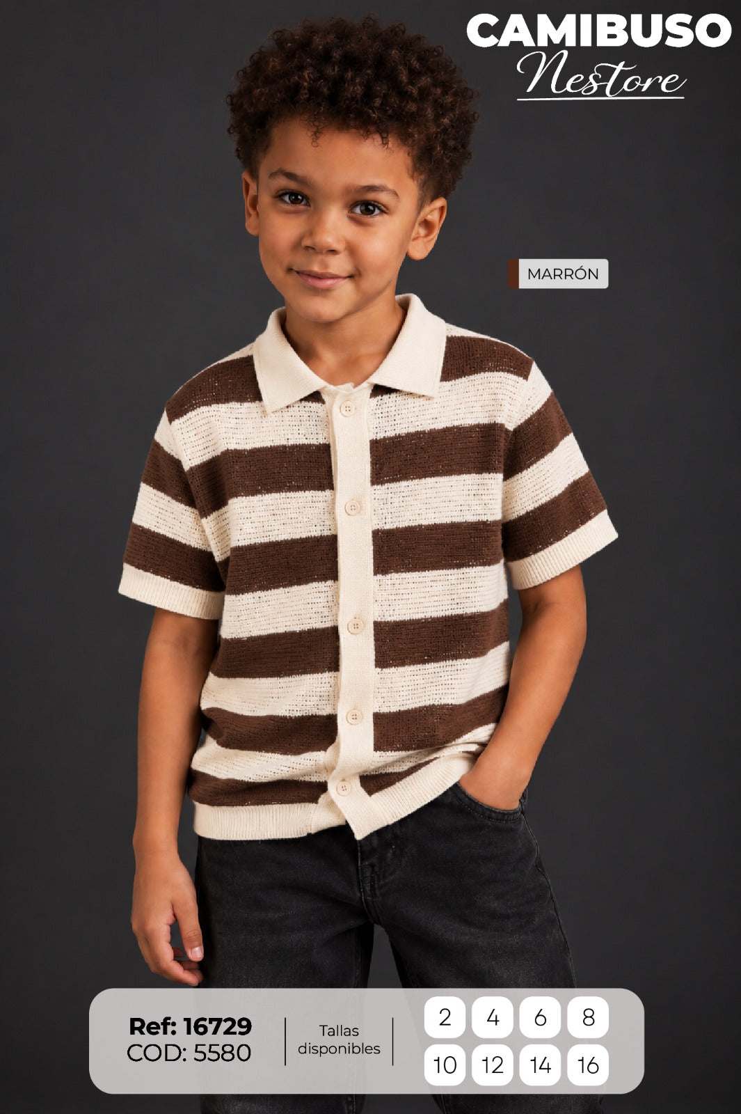 camibuso nestore marron niño