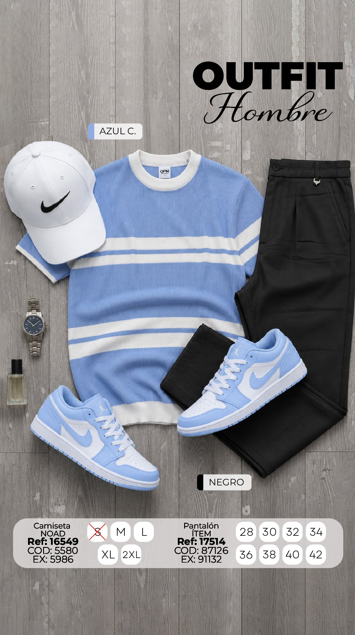 outfit noad azul c hombre