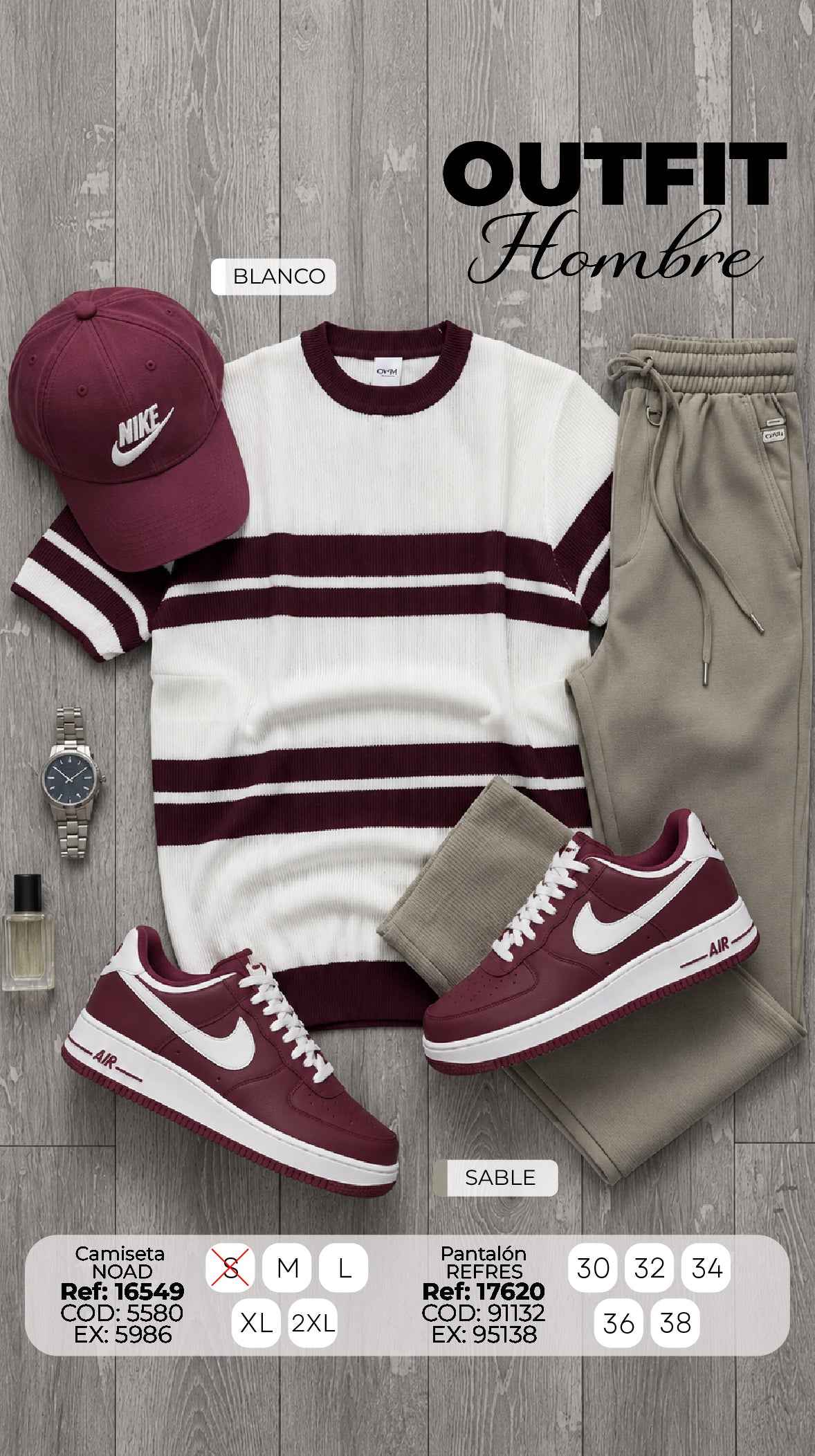 outfit noaad  blanco hombre
