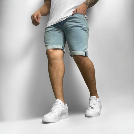 Bermuda jean clásica hombre