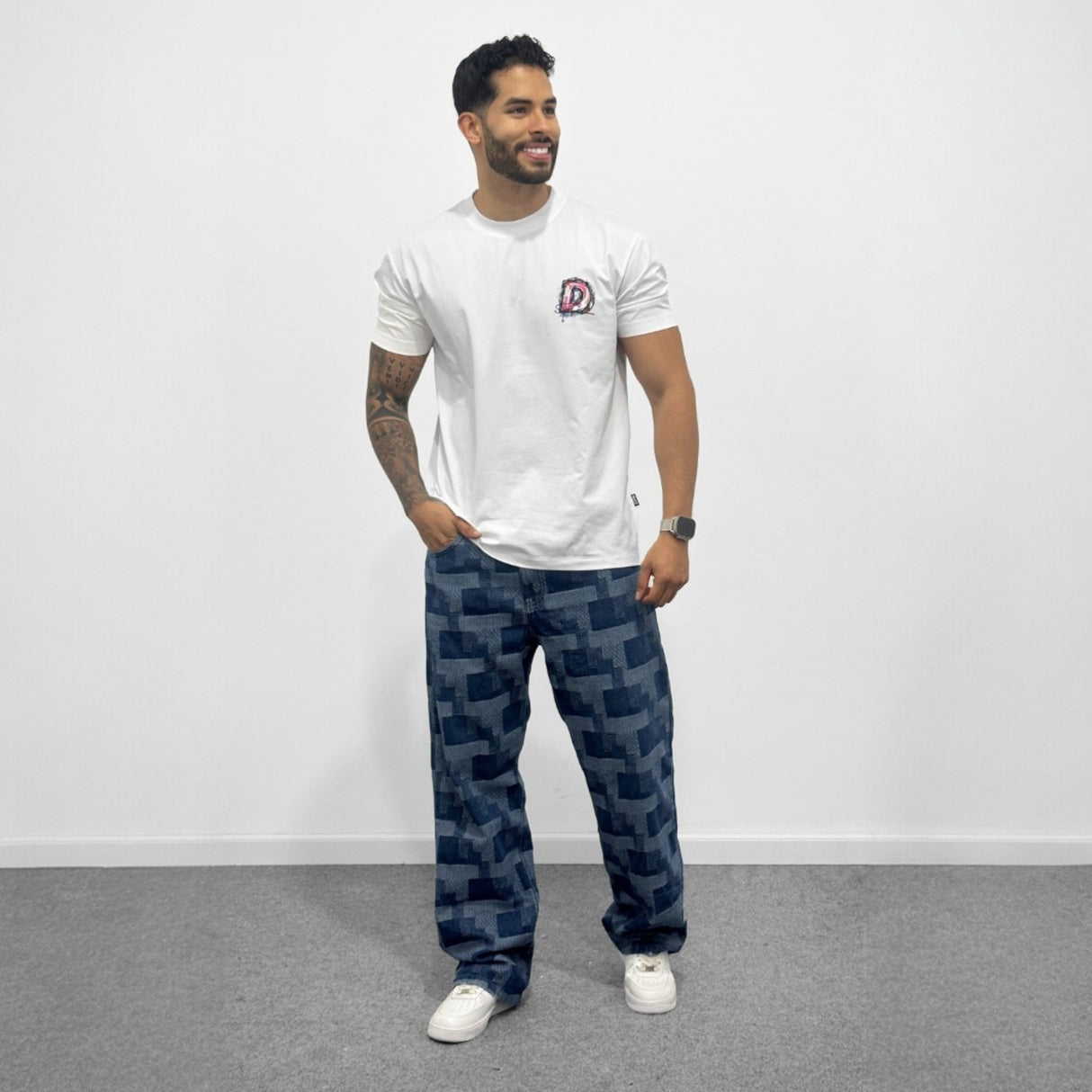Jeans cuadrilu hombre