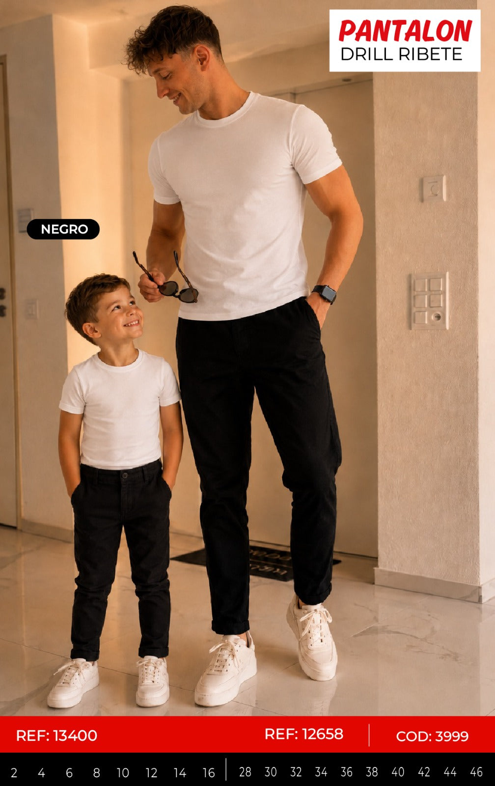 pantalon drill negro collage outlet