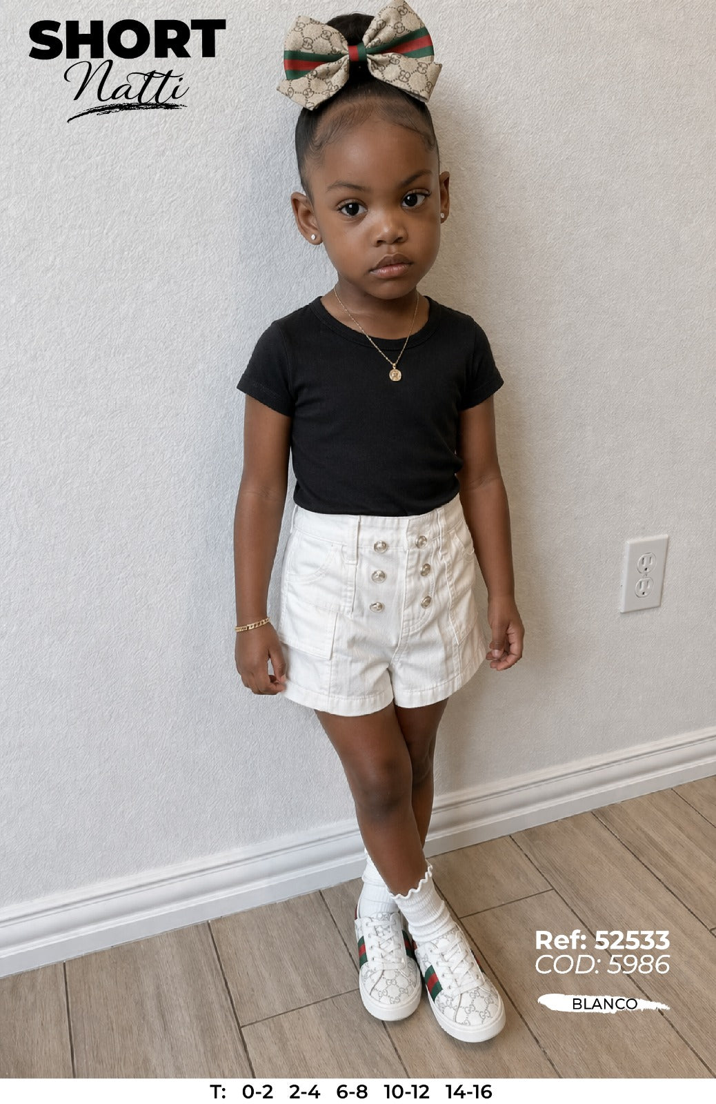 short natti blanco niña