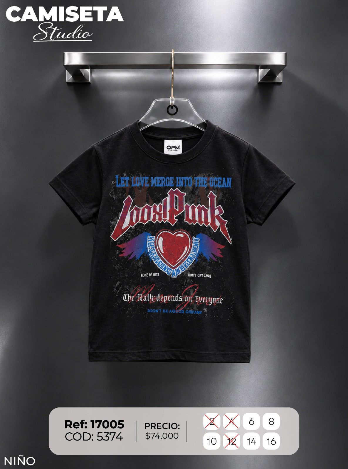 camiseta studio 1 niño