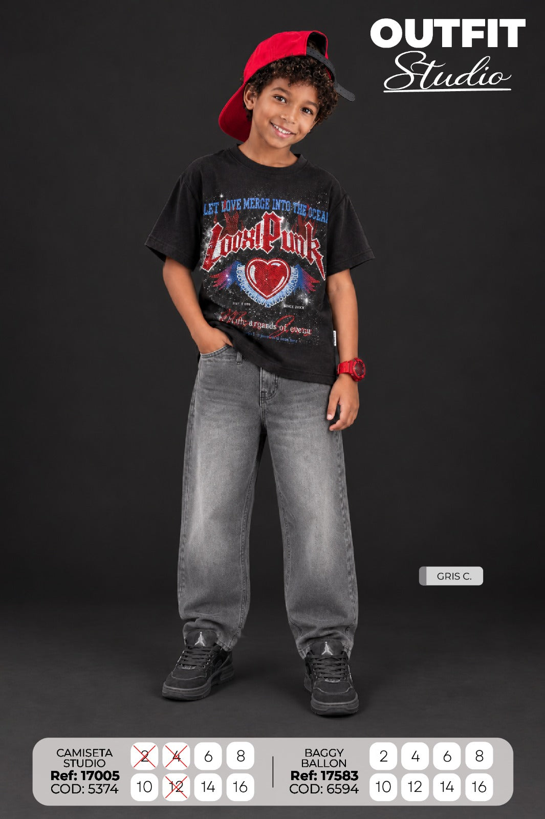 studio ballon outfit niño