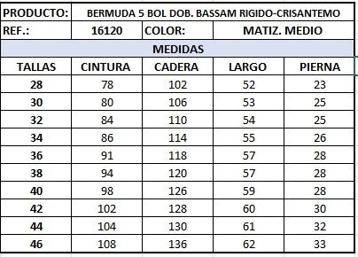 Bermuda bassam hombre