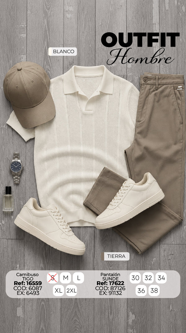 Outfit tigo blanco hombre