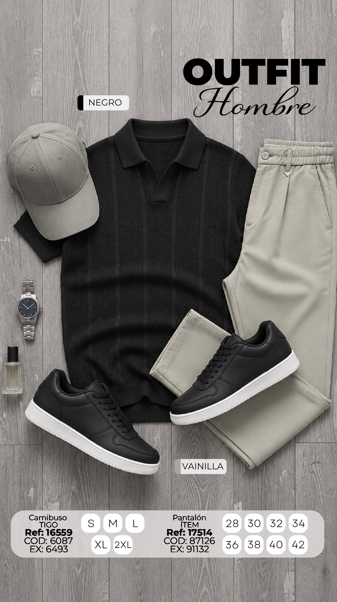 Outfit tigo negro hombre