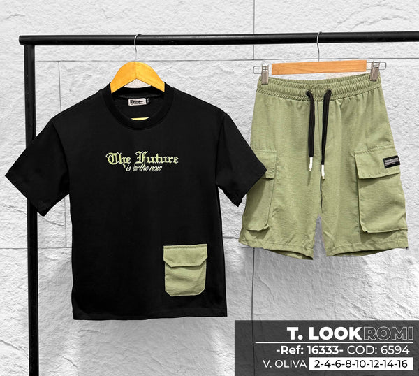 total look romi verde oliva niño