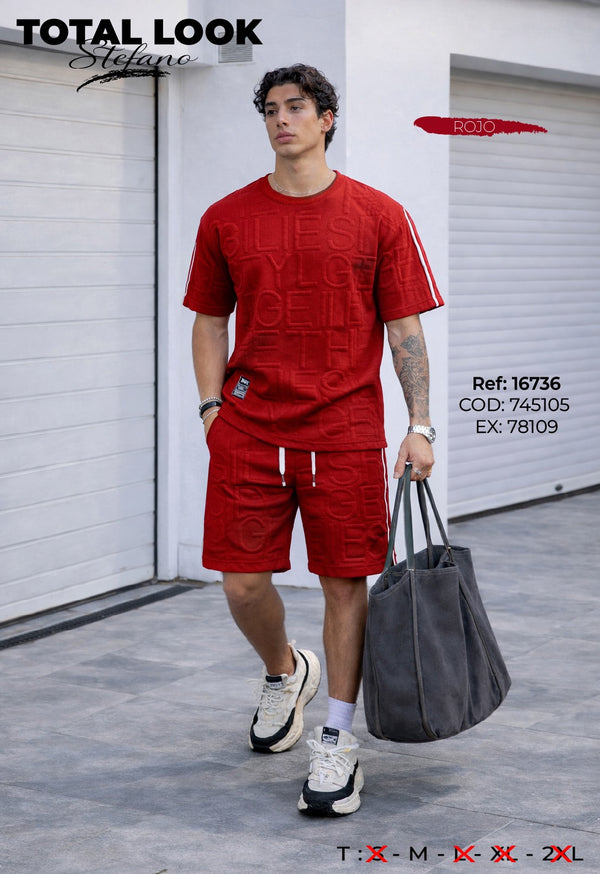 total look stefano rojo hombre