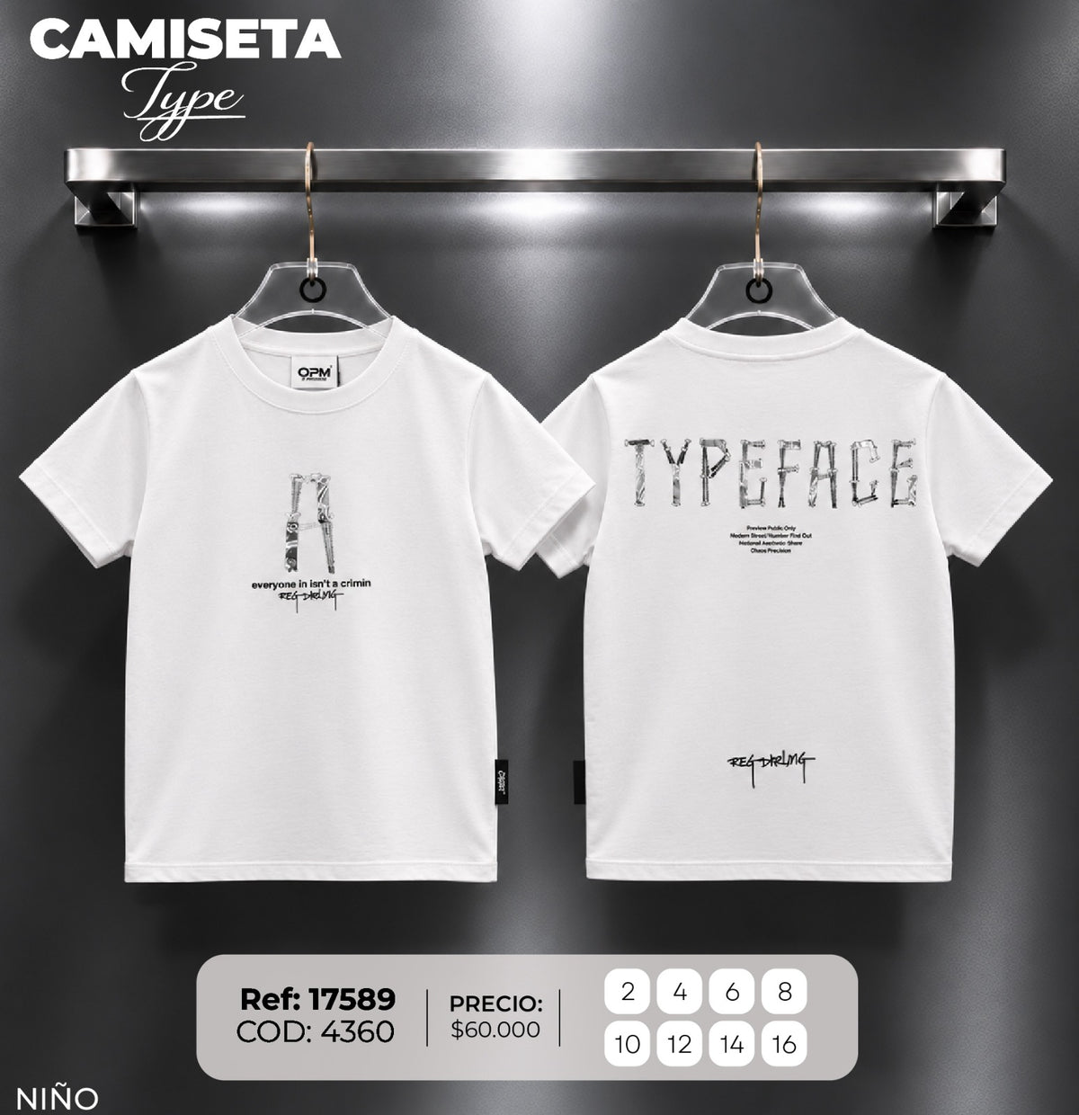 camiseta type niño